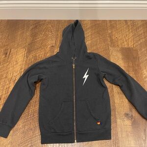 REAL Aviator Nation Kids Bolt Print Zip Up Hoodie.